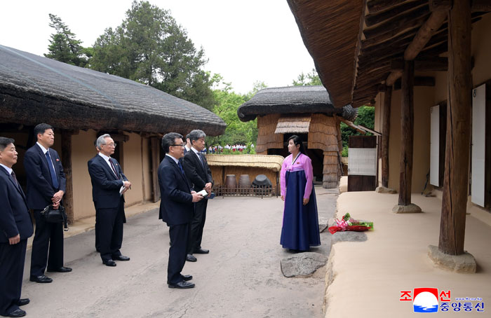 Group of Koreans in Japan for expressing thanks to homeland visits Mangyongdae