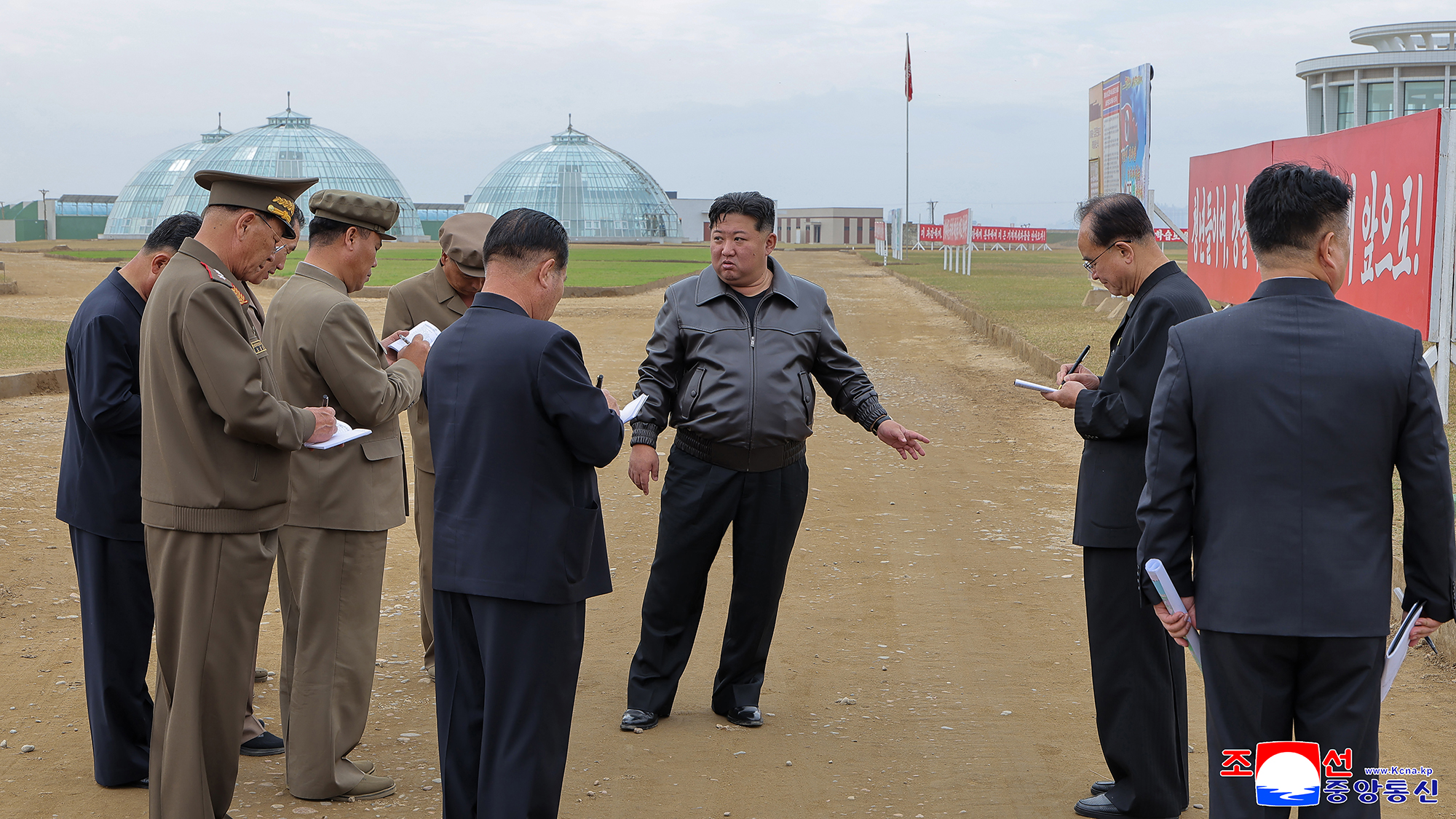 Respected Comrade Kim Jong Un guides construction of Sinuiju Combined Greenhouse Farm again