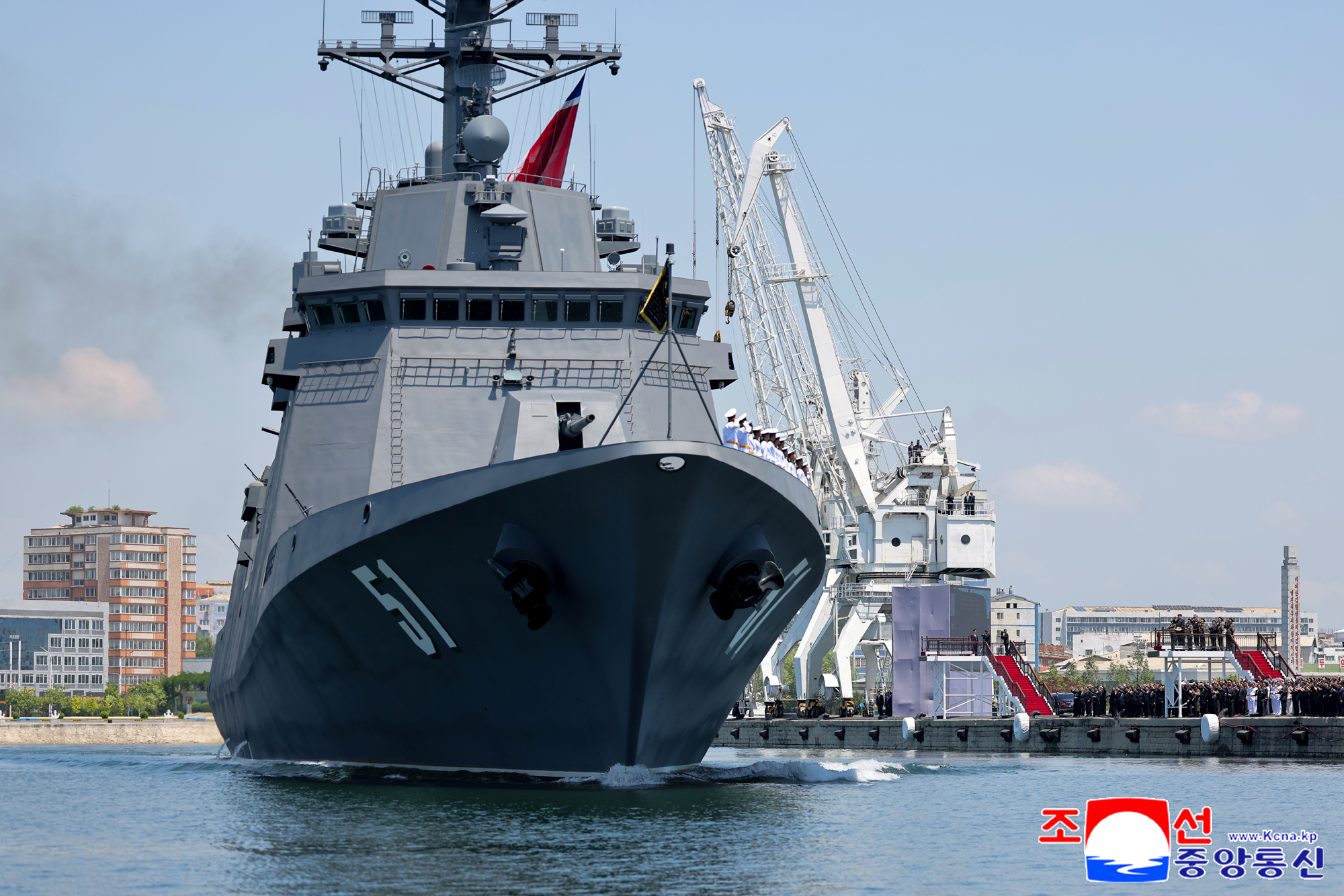 Commissioning ceremony of new-type multi-mission destroyer <i>Choe Hyon</i> held with splendour